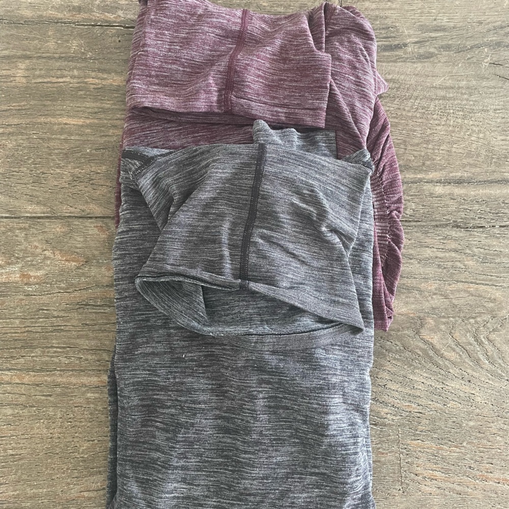 Lululemon BUNDLE of 2 engineered warmth long sleeve shirts size 4.